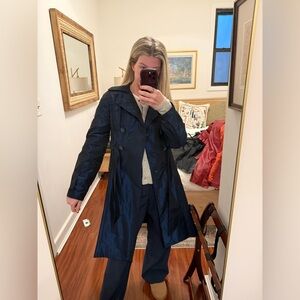 Midnight Blue Navy Trench Coat size small